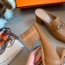 Hermes Blossom Mules 60mm In Brown Goatskin Hermes Blossom Mules 60mm In Brown Goatskin