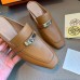Hermes Blossom Mules 60mm In Brown Goatskin Hermes Blossom Mules 60mm In Brown Goatskin
