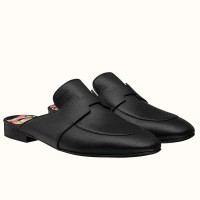 Hermes Catena Mules In Black Calfskin Hermes Catena Mules In Black Calfskin