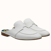 Hermes Catena Mules In White Calfskin Hermes Catena Mules In White Calfskin