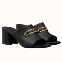 Hermes Camilla Mules 60MM In Black Calfskin Hermes Camilla Mules 60MM In Black Calfskin