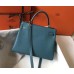 Hermes Kelly 32cm Bag In Blue Jean Clemence Leather GHW Hermes Kelly 32cm Bag In Blue Jean Clemence Leather GHW