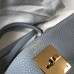 Hermes Kelly 32cm Bag In Blue Lin Clemence Leather GHW Hermes Kelly 32cm Bag In Blue Lin Clemence Leather GHW