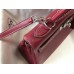 Hermes Kelly 32cm Bag In Bordeaux Clemence Leather PHW Hermes Kelly 32cm Bag In Bordeaux Clemence Leather PHW