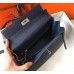 Hermes Kelly 32cm Bag In Dark Blue Clemence Leather PHW Hermes Kelly 32cm Bag In Dark Blue Clemence Leather PHW