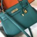 Hermes Kelly 32cm Bag In Malachite Clemence Leather GHW Hermes Kelly 32cm Bag In Malachite Clemence Leather GHW