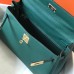 Hermes Kelly 32cm Bag In Malachite Clemence Leather GHW Hermes Kelly 32cm Bag In Malachite Clemence Leather GHW