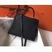 Hermes Kelly 32cm Bag In Black Clemence Leather GHW Hermes Kelly 32cm Bag In Black Clemence Leather GHW