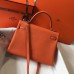 Hermes Kelly 32cm Bag In Orange Clemence Leather GHW Hermes Kelly 32cm Bag In Orange Clemence Leather GHW