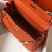 Hermes Kelly 32cm Bag In Orange Clemence Leather GHW Hermes Kelly 32cm Bag In Orange Clemence Leather GHW