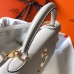 Hermes Kelly 32cm Bag In Pearl Grey Clemence Leather GHW Hermes Kelly 32cm Bag In Pearl Grey Clemence Leather GHW