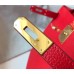 Hermes Kelly 32cm Bag In Red Clemence Leather GHW