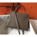 Hermes Kelly 32cm Bag In Taupe Grey Clemence Leather GHW Hermes Kelly 32cm Bag In Taupe Grey Clemence Leather GHW