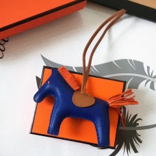 Hermes Rodeo Horse Bag Charm In Blue/Camarel/Orange Leather Hermes Rodeo Horse Bag Charm In Blue/Camarel/Orange Leather