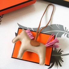 Hermes Rodeo Horse Bag Charm In Beige/Camarel/Pink Leather Hermes Rodeo Horse Bag Charm In Beige/Camarel/Pink Leather