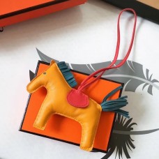 Hermes Rodeo Horse Bag Charm In Yellow/Piment/Green Leather Hermes Rodeo Horse Bag Charm In Yellow/Piment/Green Leather