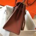 Hermes Kelly 32cm Bag In Toile Canvas With Barenia Leather Hermes Kelly 32cm Bag In Toile Canvas With Barenia Leather