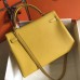Hermes Kelly 32cm Bag In Yellow Clemence Leather GHW Hermes Kelly 32cm Bag In Yellow Clemence Leather GHW