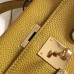 Hermes Kelly 32cm Bag In Yellow Clemence Leather GHW Hermes Kelly 32cm Bag In Yellow Clemence Leather GHW