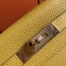Hermes Kelly 32cm Bag In Yellow Clemence Leather GHW Hermes Kelly 32cm Bag In Yellow Clemence Leather GHW