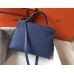 Hermes Kelly 32cm Bag In Blue Agate Epsom Leather GHW Hermes Kelly 32cm Bag In Blue Agate Epsom Leather GHW