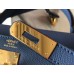 Hermes Kelly 32cm Bag In Blue Agate Epsom Leather GHW Hermes Kelly 32cm Bag In Blue Agate Epsom Leather GHW