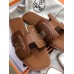 Hermes Oran Sandals In Brown Leather With Stitched Detail Hermes Oran Sandals In Brown Leather With Stitched Detail