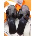 Hermes Oran Sandals In Black Leather With Stitched Detail Hermes Oran Sandals In Black Leather With Stitched Detail