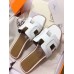 Hermes Oran Sandals In White Leather With Stitched Detail Hermes Oran Sandals In White Leather With Stitched Detail
