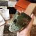 Hermes Oran Sandals In Olive Shiny Niloticus Crocodile