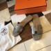 Hermes Oran Sandals In Grey Shiny Niloticus Crocodile