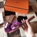 Hermes Oran Sandals In Purple Shiny Niloticus Crocodile