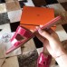Hermes Oran Sandals In Rose Scheherazade Shiny Niloticus Crocodile