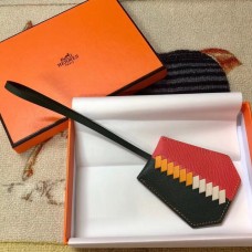 Hermes Clochette Cles Grand Tressage Charm In Green/Rose Lipstick Hermes Clochette Cles Grand Tressage Charm In Green/Rose Lipstick