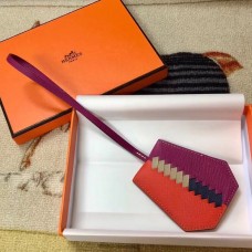 Hermes Clochette Cles Grand Tressage Charm In Orange/Purple Hermes Clochette Cles Grand Tressage Charm In Orange/Purple