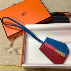 Hermes Clochette Cles Grand Tressage Charm In Ruby/Blue Hermes Clochette Cles Grand Tressage Charm In Ruby/Blue