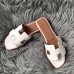 Hermes Oran Sandals In White Swift Leather