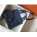 Hermes Halzan 31cm Bag In Blue Agate Clemence Leather Hermes Halzan 31cm Bag In Blue Agate Clemence Leather
