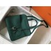 Hermes Halzan 31cm Bag In Malachite Clemence Leather Hermes Halzan 31cm Bag In Malachite Clemence Leather