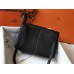 Hermes Halzan 31cm Bag In Black Clemence Leather Hermes Halzan 31cm Bag In Black Clemence Leather