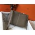 Hermes Halzan 31cm Bag In Taupe Clemence Leather Hermes Halzan 31cm Bag In Taupe Clemence Leather