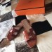 Hermes Oran Sandals In Orange Shiny Niloticus Crocodile
