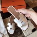 Hermes Oran Sandals In White Shiny Niloticus Crocodile
