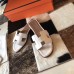 Hermes Oran Sandals In White Shiny Niloticus Crocodile