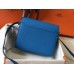 Hermes Mini Sac Roulis 18cm Bag In Blue Hydra Evercolor Calfskin Hermes Mini Sac Roulis 18cm Bag In Blue Hydra Evercolor Calfskin