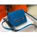Hermes Mini Sac Roulis 18cm Bag In Blue Hydra Evercolor Calfskin Hermes Mini Sac Roulis 18cm Bag In Blue Hydra Evercolor Calfskin