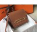 Hermes Mini Sac Roulis 18cm Bag In Brown Evercolor Calfskin Hermes Mini Sac Roulis 18cm Bag In Brown Evercolor Calfskin