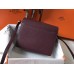 Hermes Mini Sac Roulis 18cm Bag In Burgundy Evercolor Calfskin Hermes Mini Sac Roulis 18cm Bag In Burgundy Evercolor Calfskin