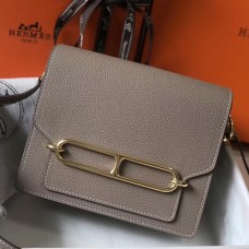 Hermes Mini Sac Roulis 18cm Bag In Grey Evercolor Calfskin Hermes Mini Sac Roulis 18cm Bag In Grey Evercolor Calfskin