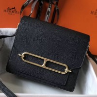 Hermes Mini Sac Roulis 18cm Bag In Black Evercolor Calfskin Hermes Mini Sac Roulis 18cm Bag In Black Evercolor Calfskin